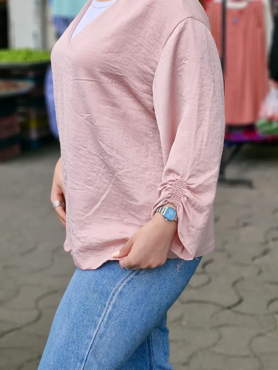 1 شومیز صورتی جلو بسته - Image 1