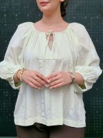 شومیز سبز پاستلی جلو بسته - Image 3
