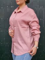 شومیز  کالباسی جلو دکمه دار یقه برگردان - Image 2