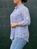 شومیز استین بلند سفید طرح پلنگی - Image 2
